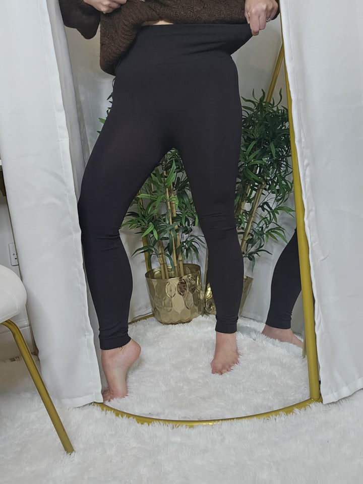 Fleece Lined Leggings - Chocolate (choose your Size)