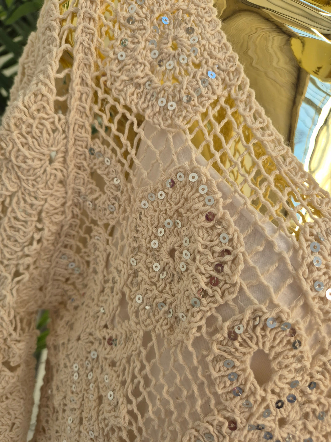 Es Cana Sparkly Shrug (One Size - fits from Size 10 up to Size 16) - Natural