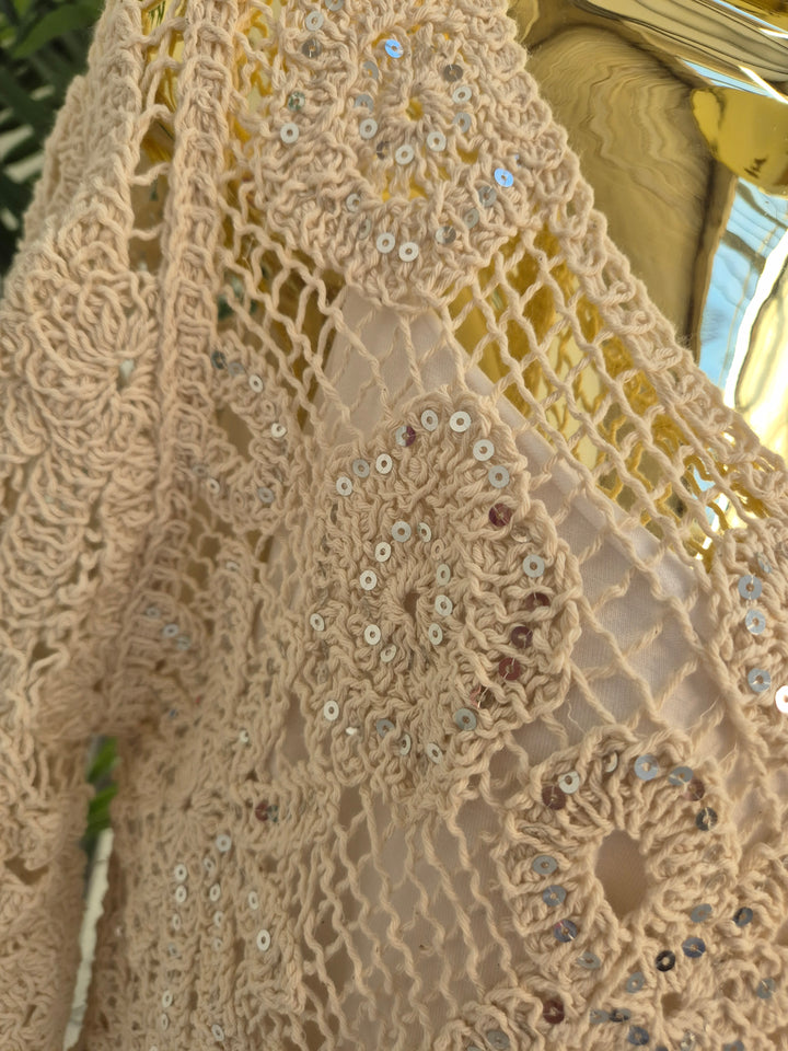Es Cana Sparkly Shrug (One Size - fits from Size 10 up to Size 16) - Natural