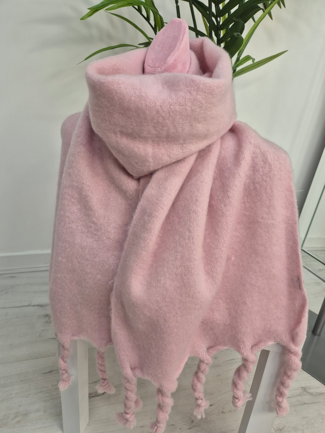 Pretty in Pink Scarf with Fringing