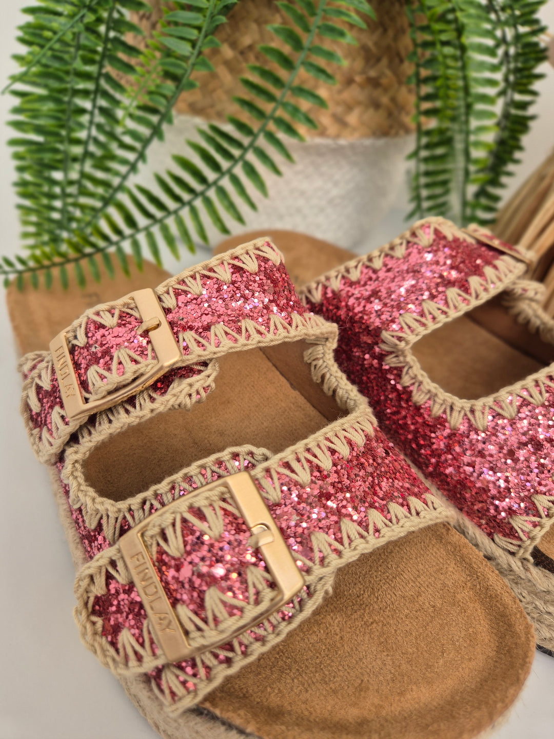 Marbella Sliders (Slip On) with Adjustable Buckles - Pink