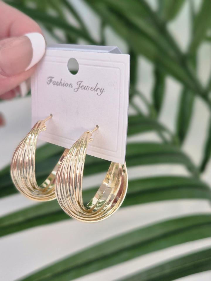 Hoop Earrings - Gold Tone (Pierced)
