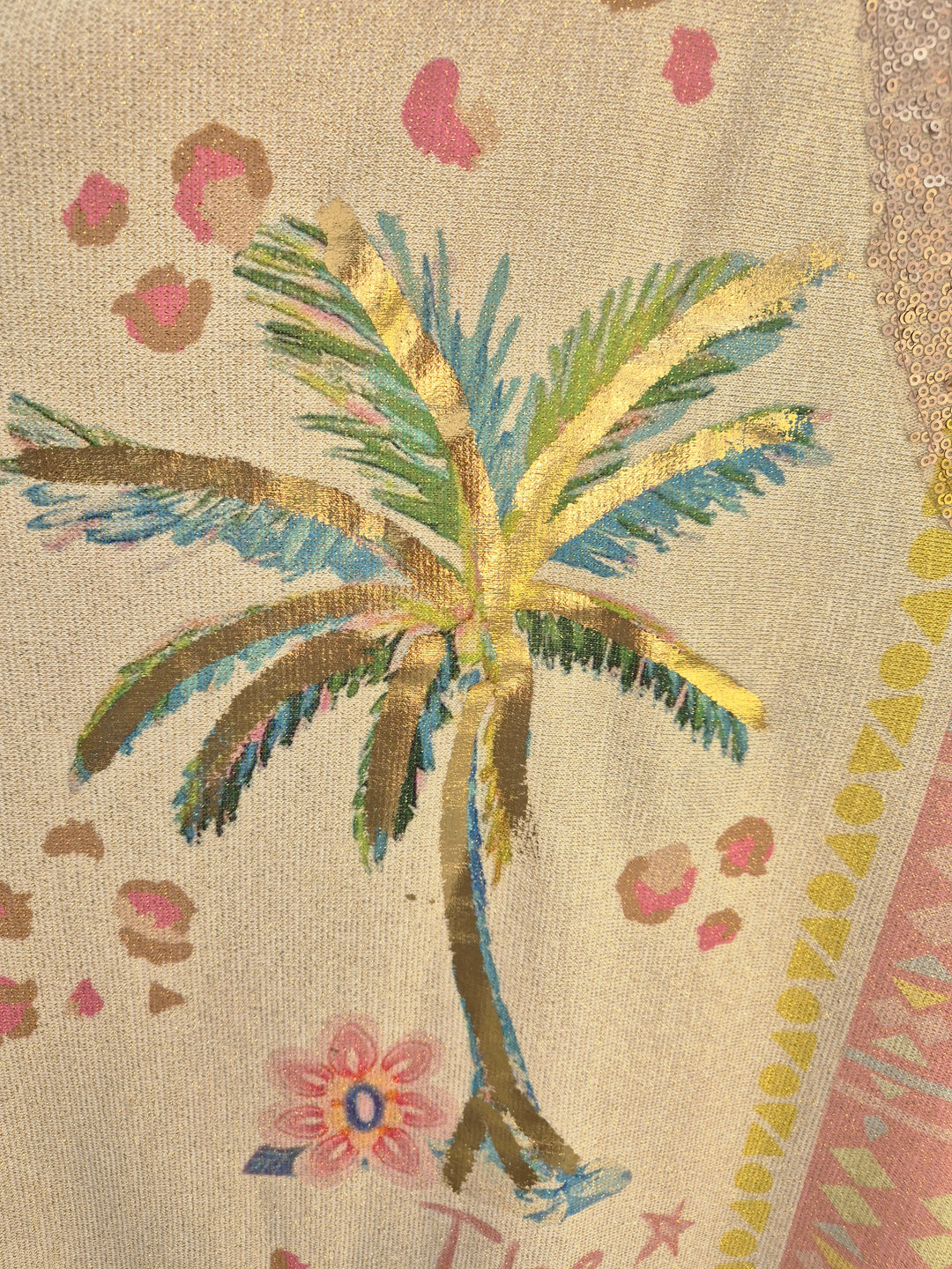 Carla Shimmer Oversized Top - THE FUTURE IS YOURS with Gold Foil & Sequins (One Size/Curvy fitting from Size 14/16 up to Size 20/22)