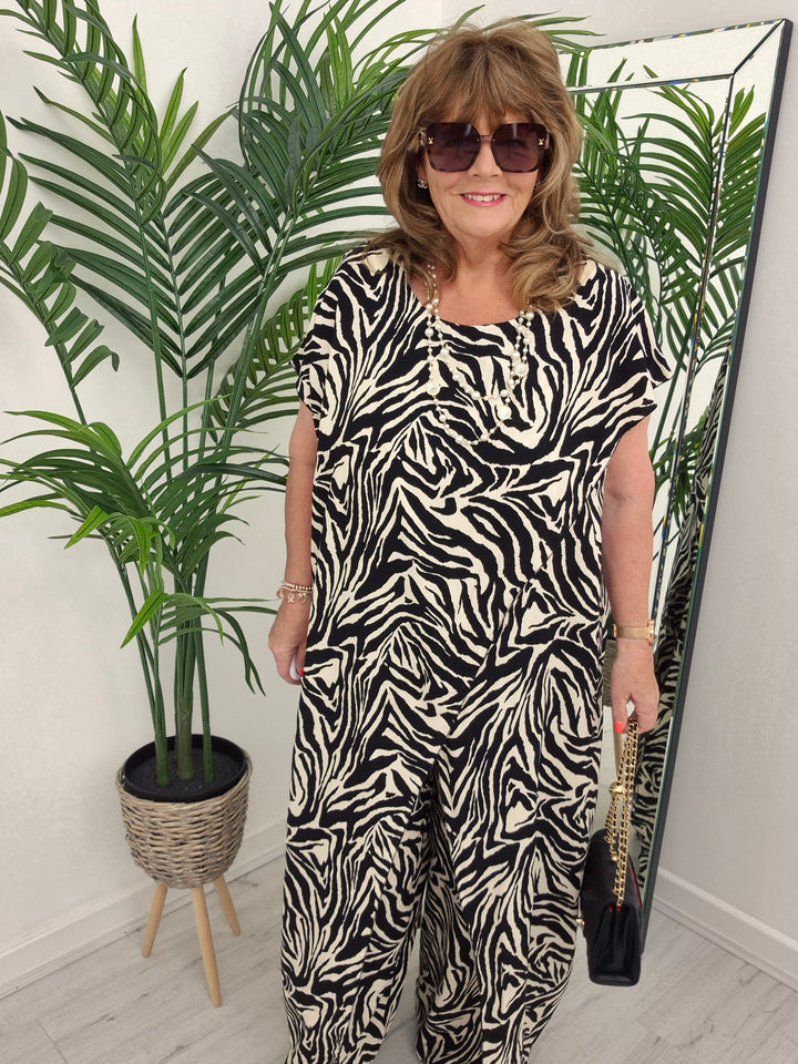 Sassi Crossover Longline Tunic & Wide Leg Pants Co-ord Set - (choose your Colour) - CURVY