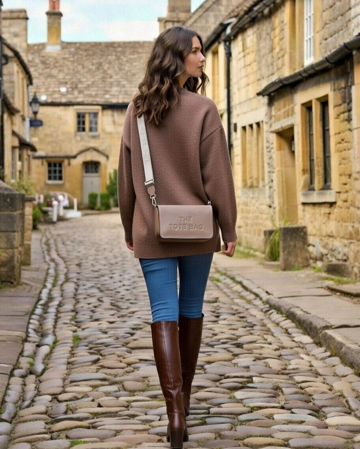 Tote Crossbody Bag in Mocha