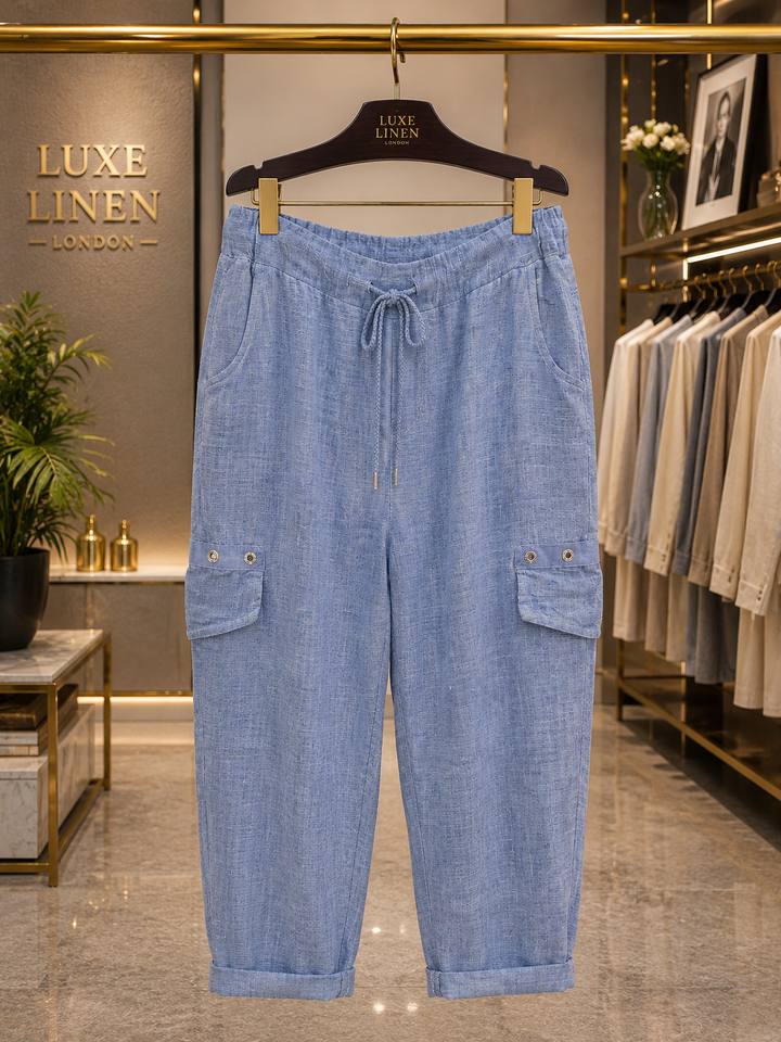 Amalfi Linen Pants with Crystal Eyelets (choose your Colour) -One Size fits from Size 10 up to Size 16
