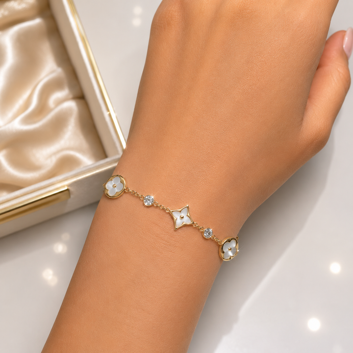 Louisa Bracelet with Crystals in Gold Tone with Lobster Claw Fastening