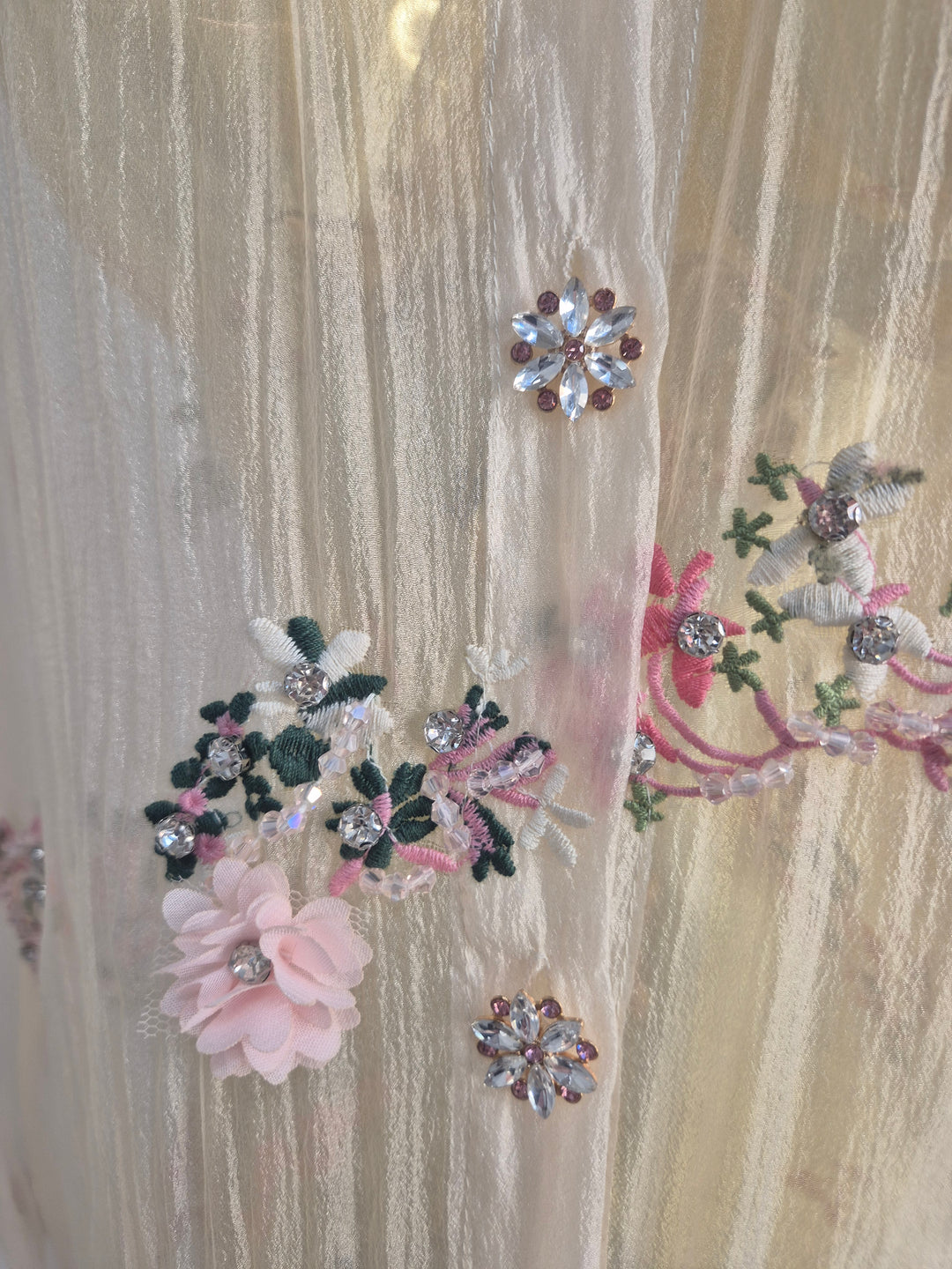 Jasmine Embroidered Blouse with Crystals & 3D Applique One Size, fitting from Size 12 to Size 16