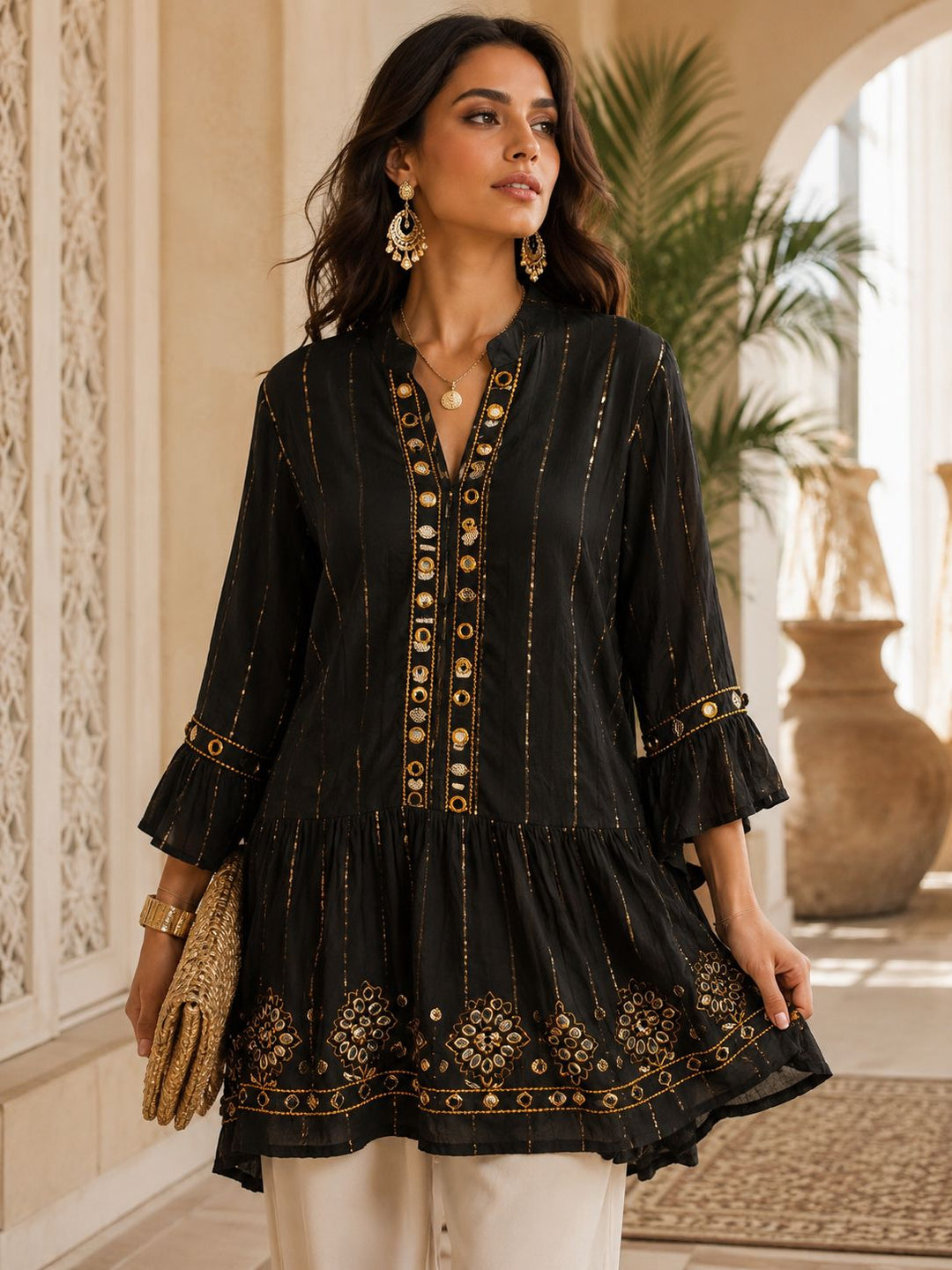 Tangiers Frilled Top/Dress/Beach Dress - (One Size/Curvy