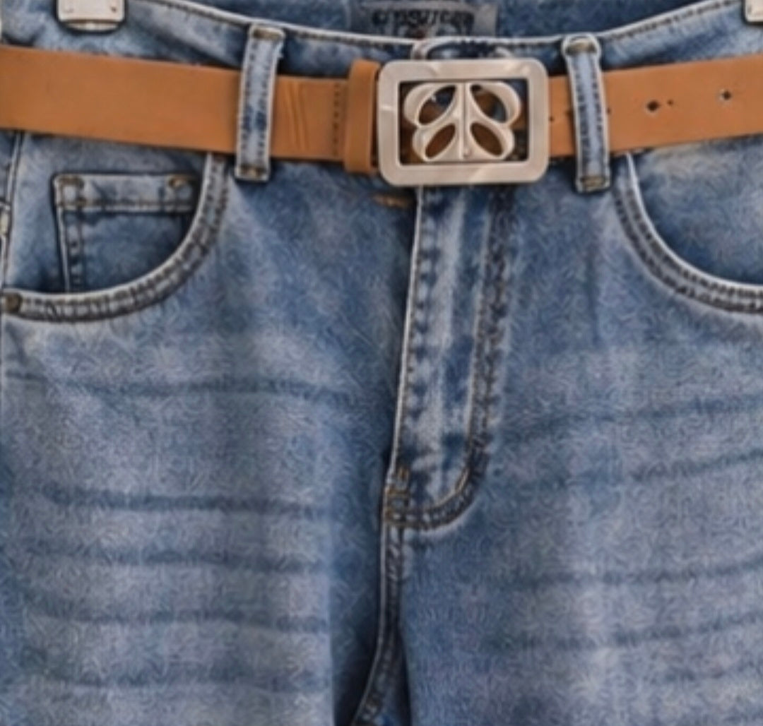 Zara Barrel Leg Jeans with Belt (Stonewashed) - (choose your Size, Size 6, 8, 10, 12, & 14)