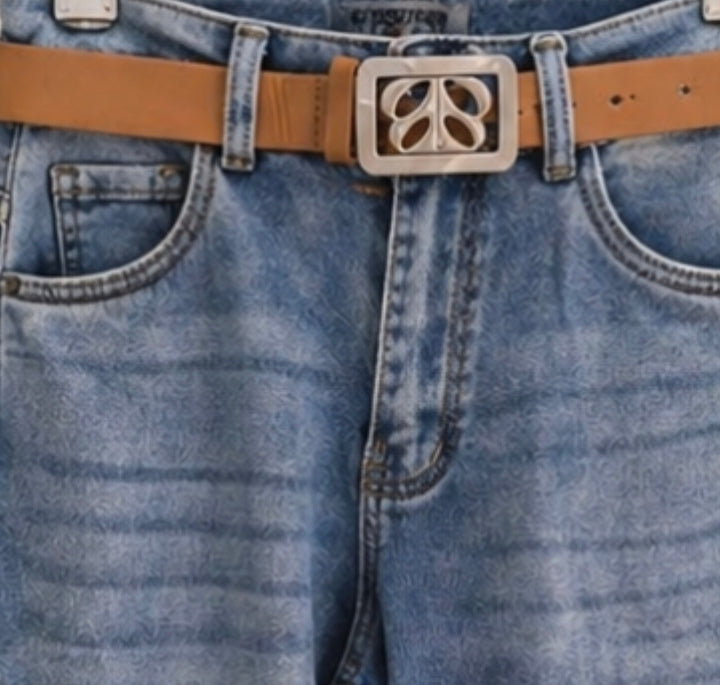 Zara Barrel Leg Jeans with Belt (Stonewashed) - (choose your Size, Size 6, 8, 10, 12, & 14)