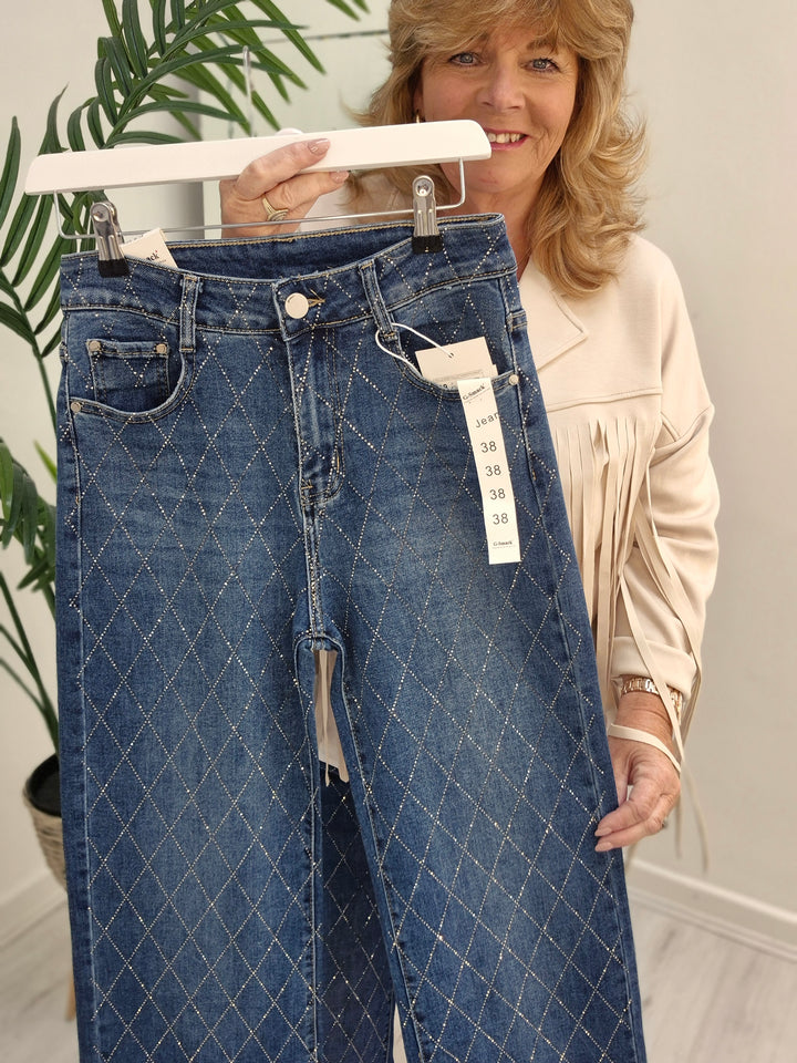 Dallas Diamante/Crystal Jeans - Stonewashed (choose your Size)