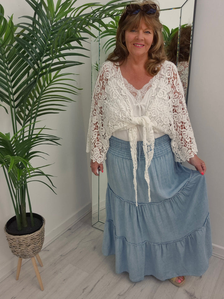 Chambray Maxi Skirt - (choose your Colour) (Curvy)