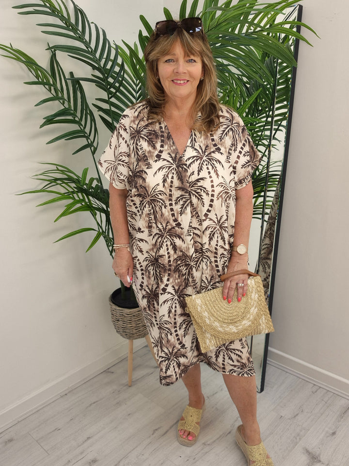 Palm Midi Dress - (choose your Colour) - (Oversized)