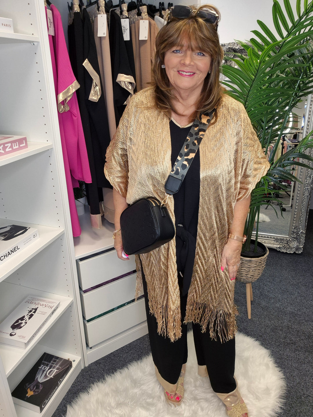 Ibiza Metallic Kimono - Gold