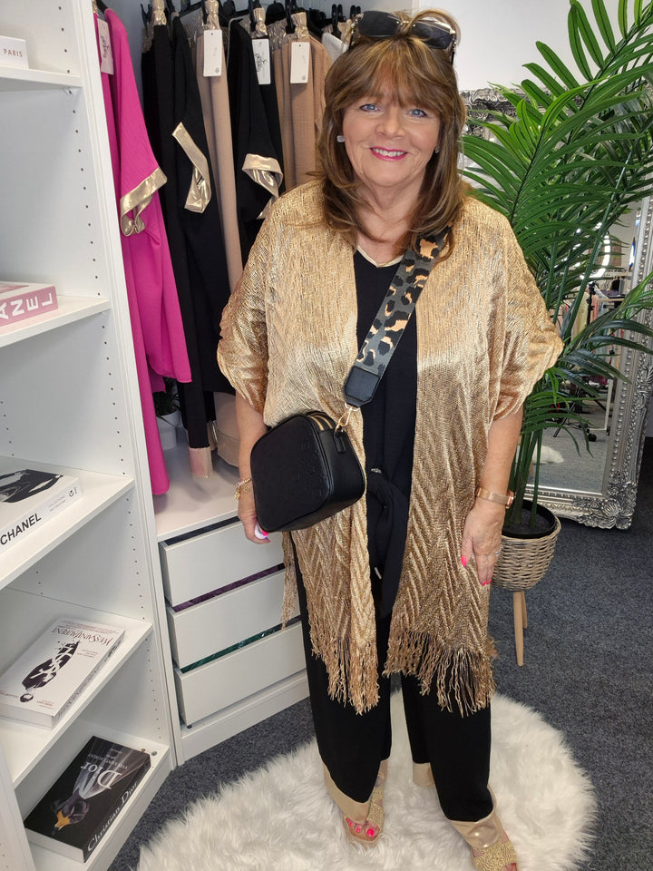 Ibiza Metallic Kimono - Gold