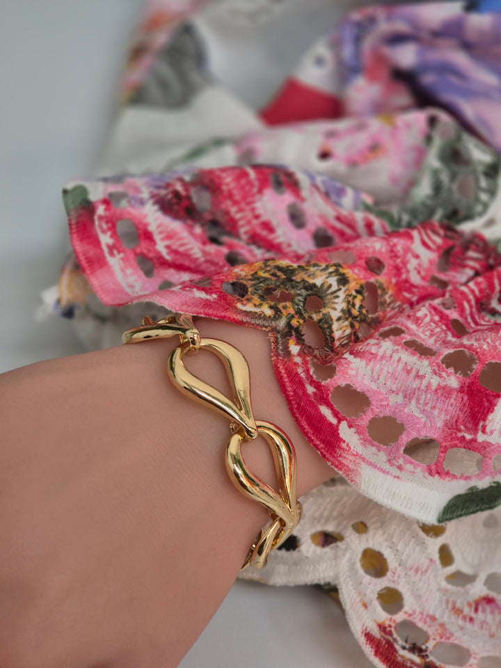 (Teardrop Bracelet (Large) - Gold Tone