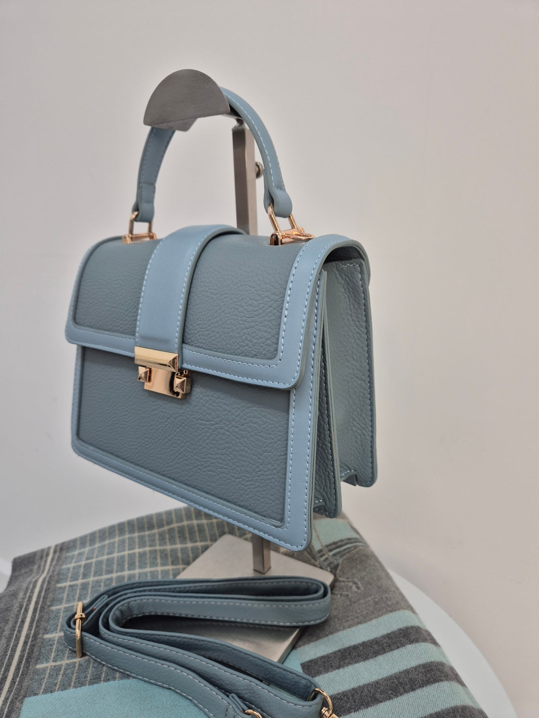 Sally Faux Leather Crossbody Bag - Duck Egg