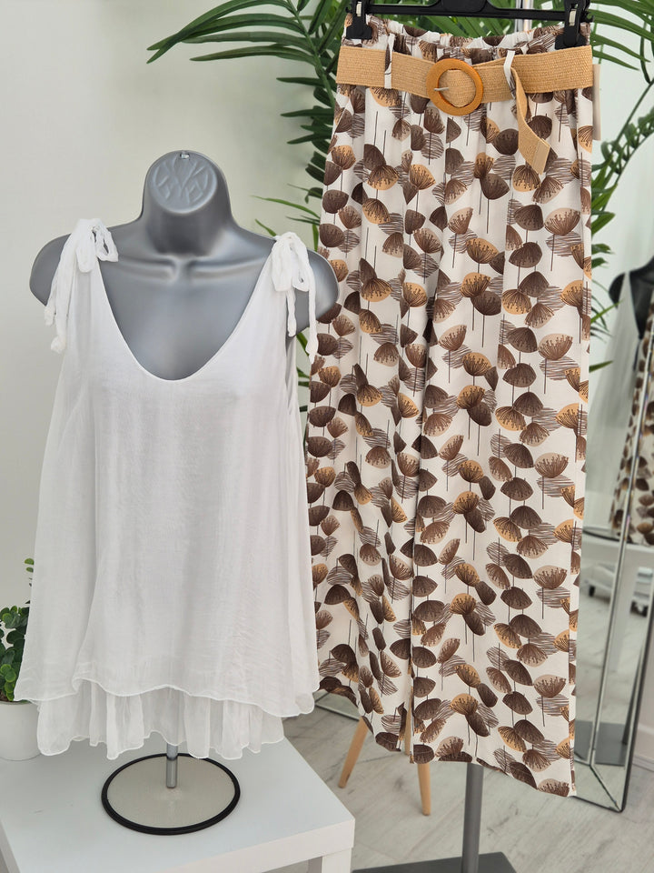 Portofino Silk Overlay Top - (choose your Colour) (One Size)