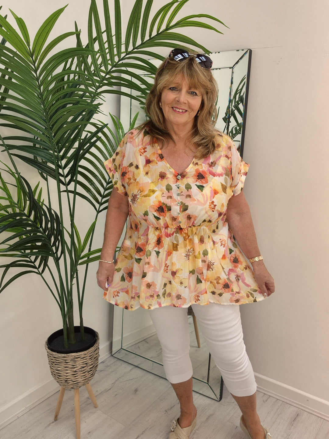 Floral Floaty Top - (choose your Colour)