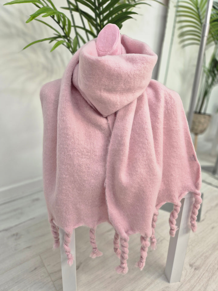 Pretty in Pink Scarf with Fringing