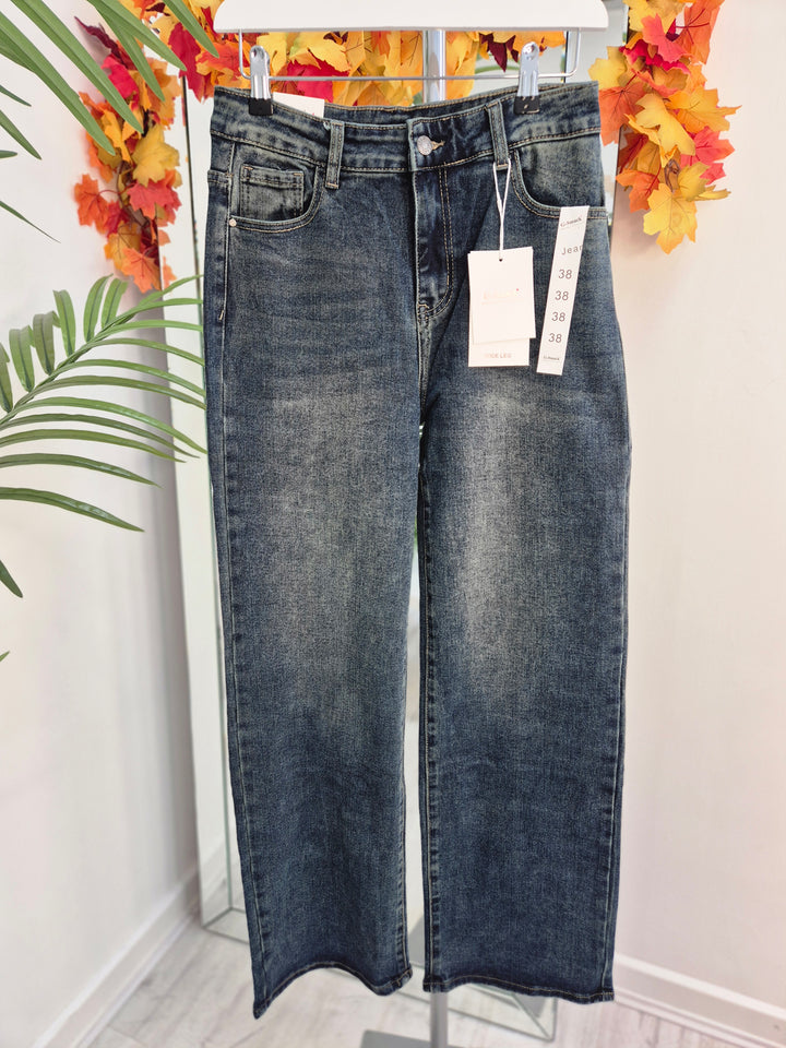 Georgie Wide Leg Jeans - Stonewashed (G Smack) - (choose your Size)