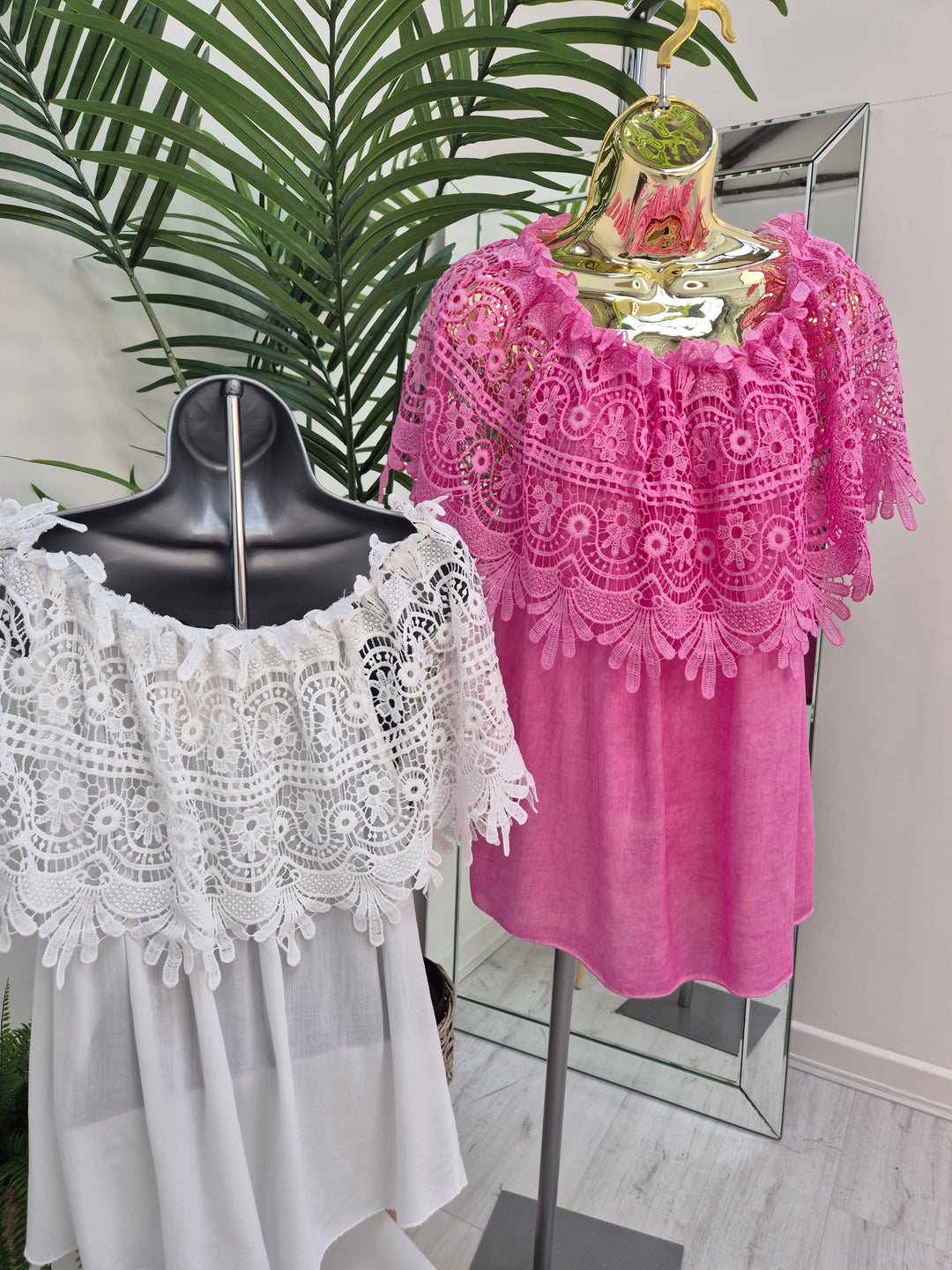 Florence Lace Bardot Top - (choose your Colour)