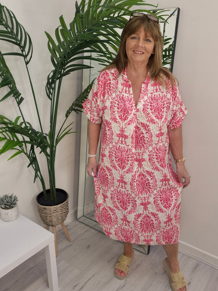 Floral Midi Dress - (choose your Colour) - Oversized