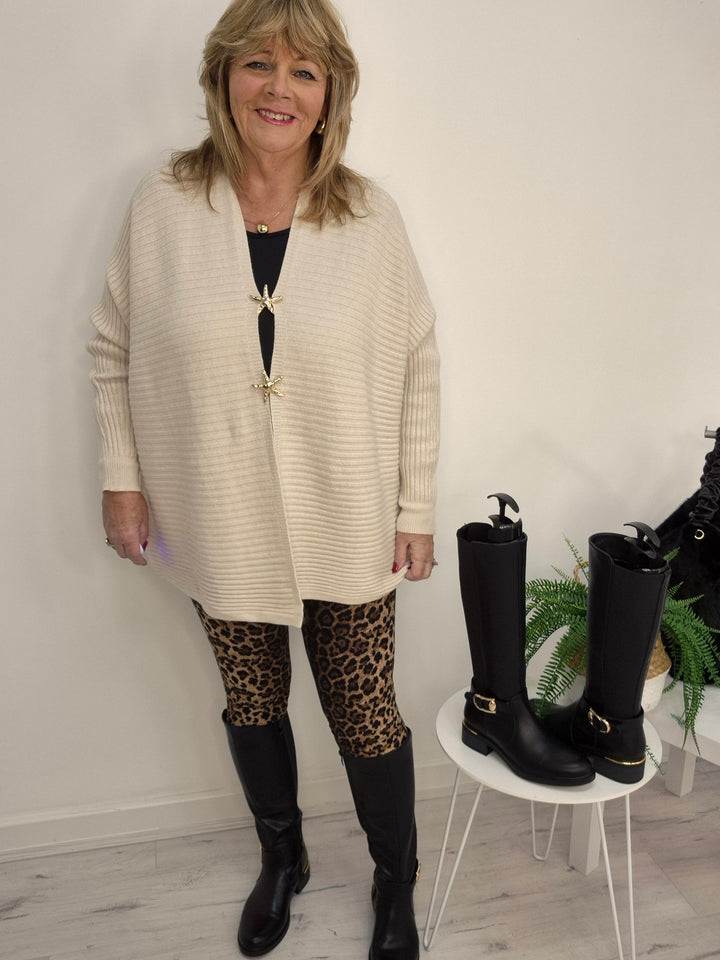 Starfish Super Soft Cardigan - Cream (Oversized, fits from Size 12/14 to Size 18)