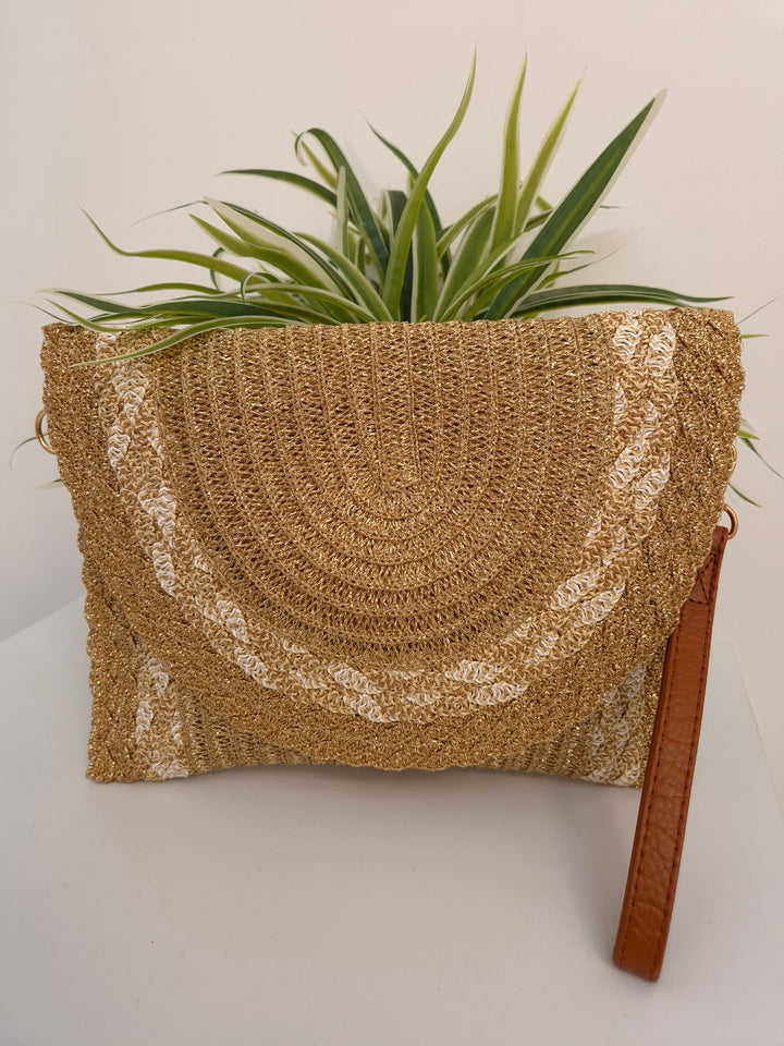 Ibiza Metallic Clutch/Wristlet - Gold Metallic