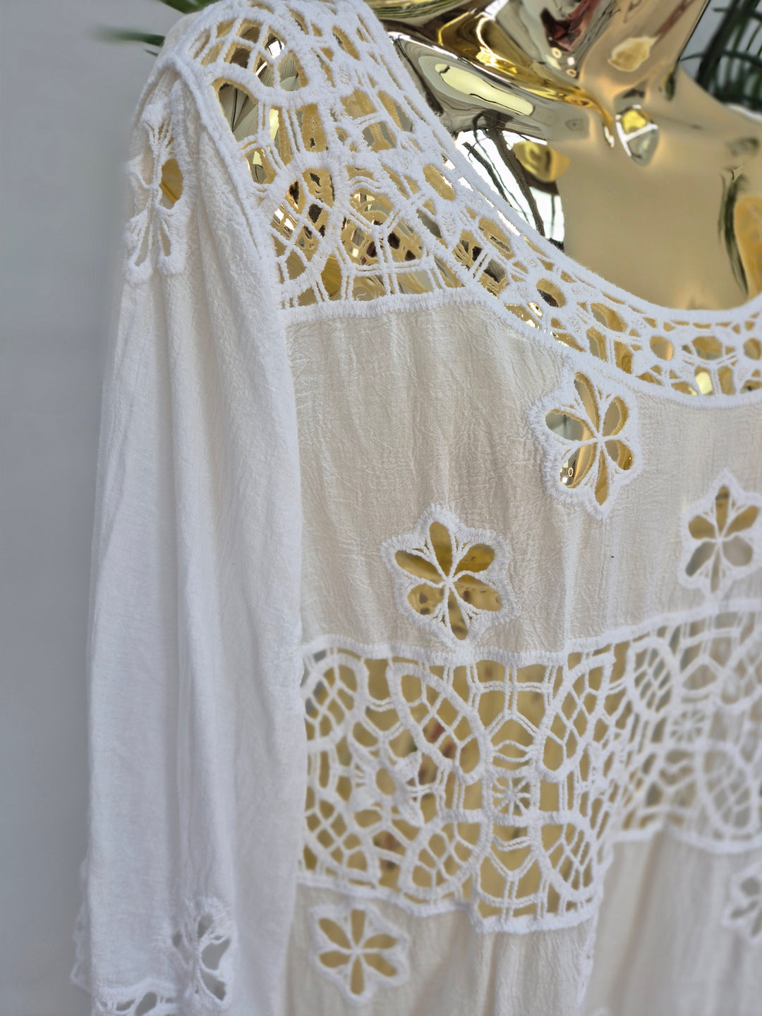 Boho Crochet Beach Dress/Top - White