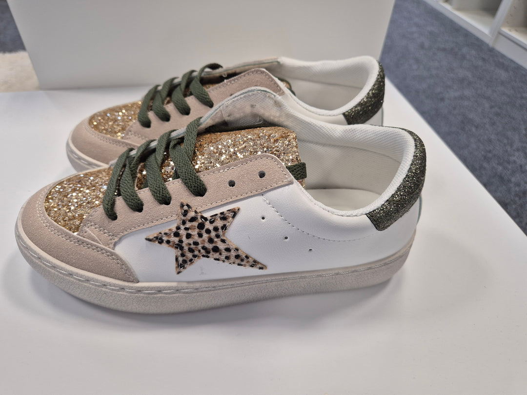 Leopard Trainers - Khaki