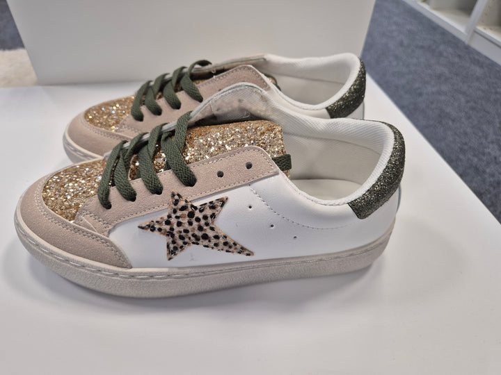 Leopard Trainers - Khaki
