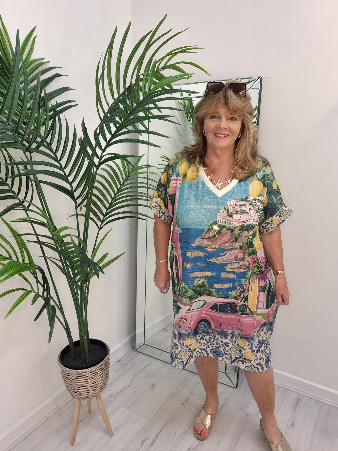 Carla Shimmer Dress - Sorrento/La Dolce Vita (Loose Fit)