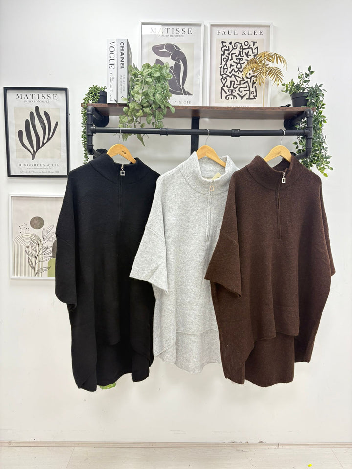 Belgravia Oversized Jumper - (Chocolate) - (One Size/Curvy, fits from Size 14 up to Size 20)