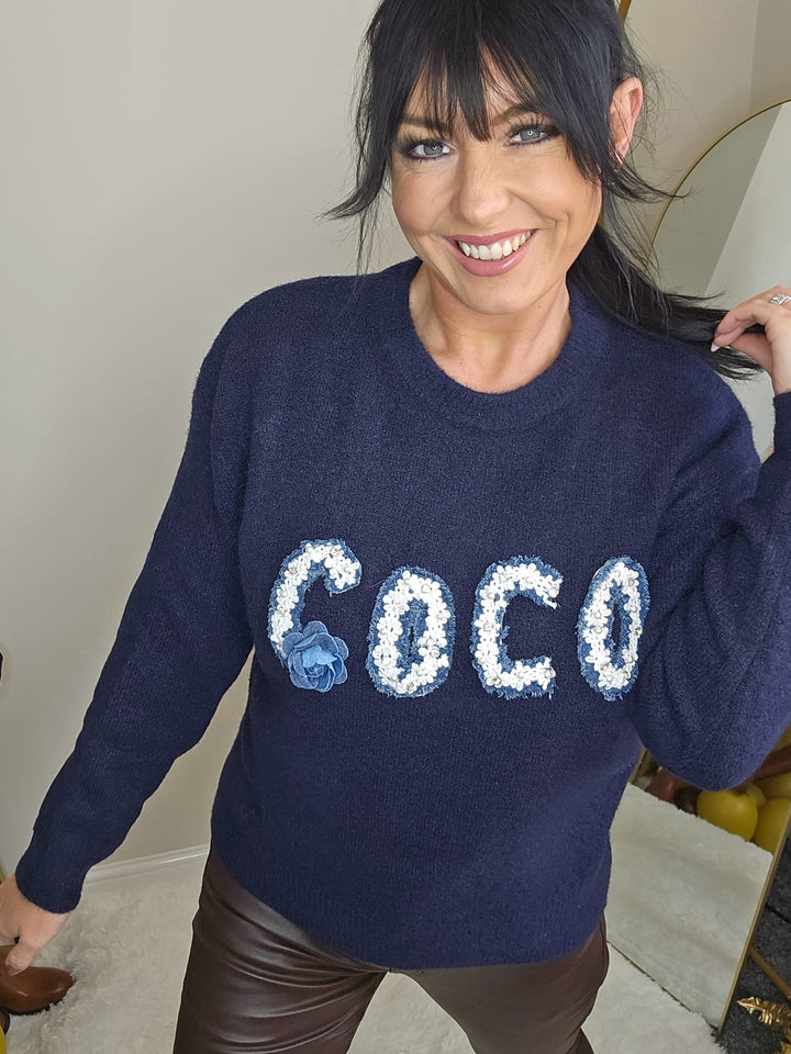 Coco Cosy Jumper - Navy (One Size, fits from Size 8 up to Size 14/16)