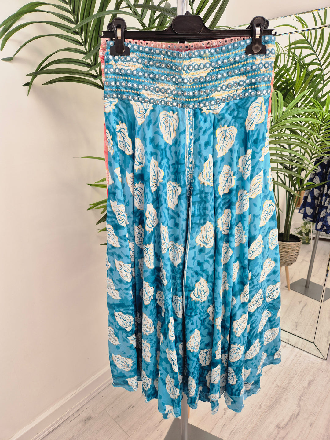 Boho Silk Palazzo Wide Leg Pants - (One Size, fits from Size 10 to Size 16/18) - (choose your Colour)