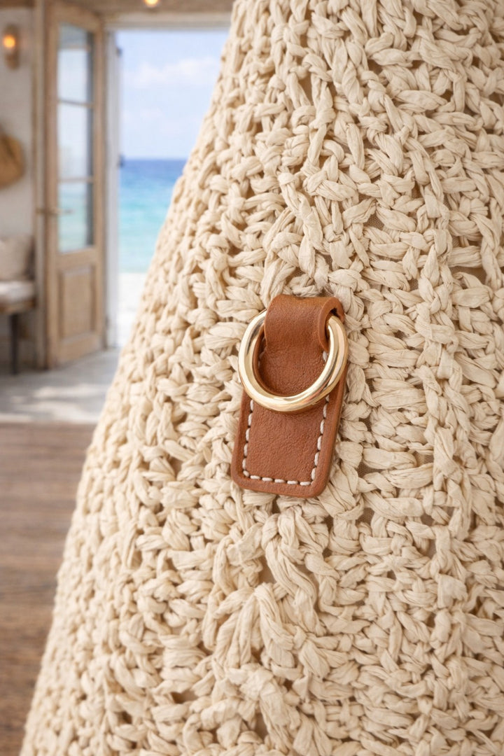 Ibiza Woven Raffia Beach Bag - Natural