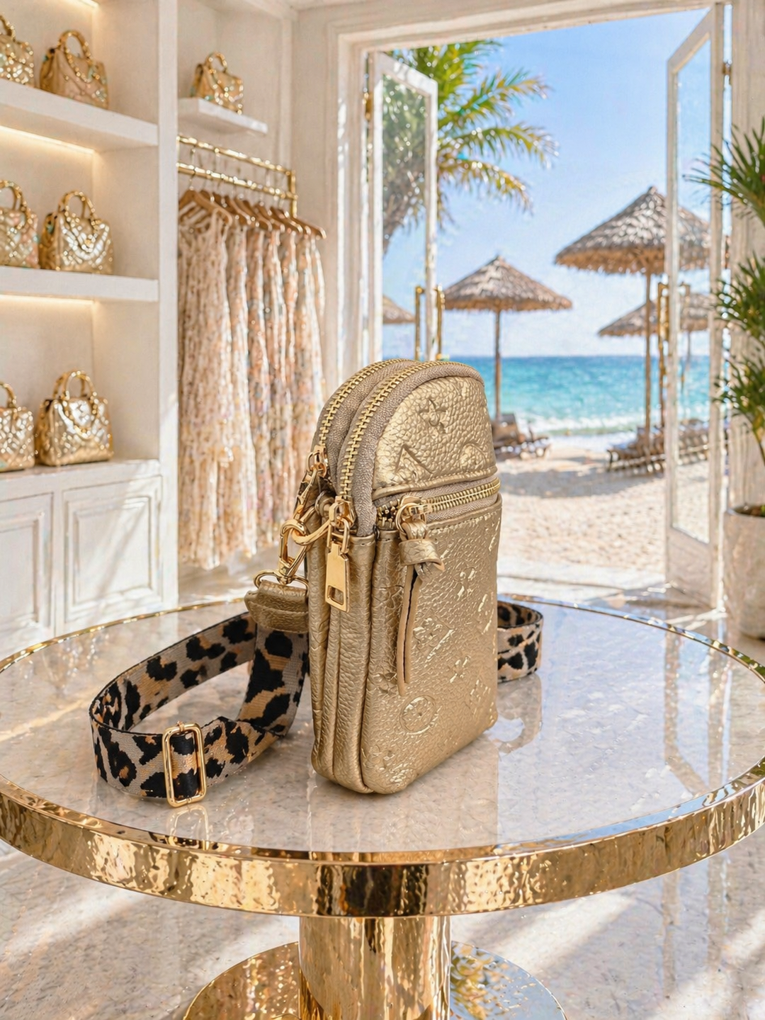 Louisa Cross Body & Phone Bag - Metallic Gold