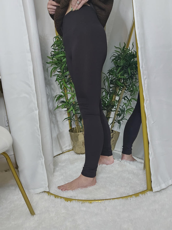 Fleece Lined Leggings - Chocolate (choose your Size)