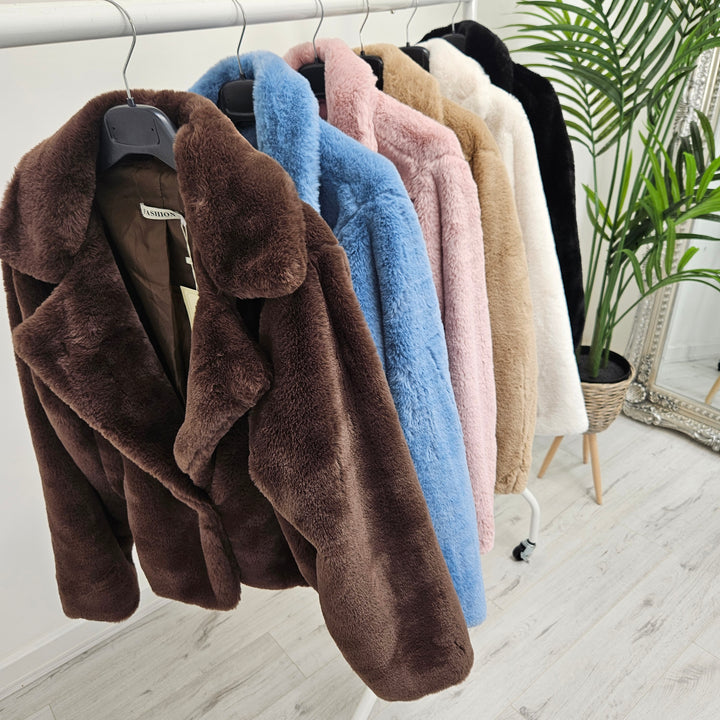 Oslo Faux Fur Short Jacket - (choose your Colour)