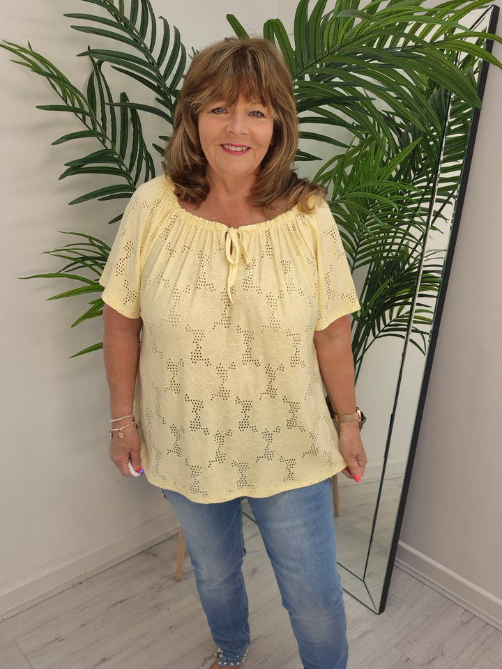 Florence Broderie Anglaise Bardot Top - (choose your Colour)