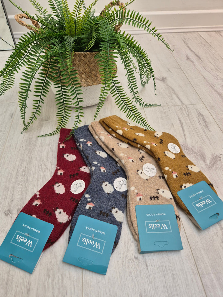 Cosy Soft Socks - Sheep (choose your Colour)