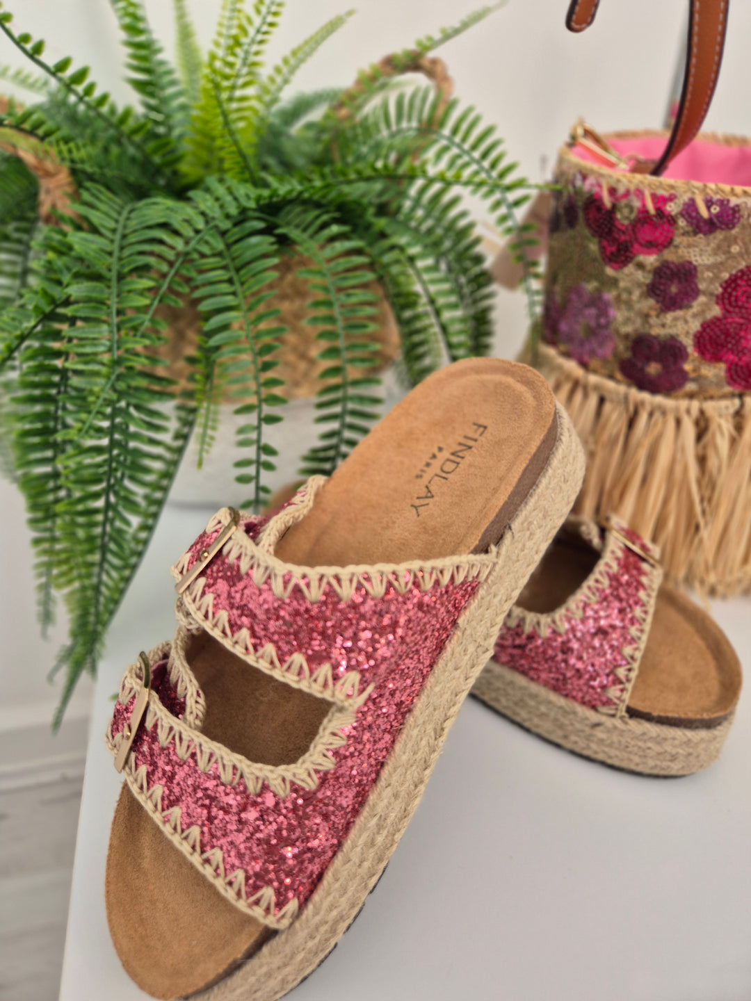 Marbella Sliders (Slip On) with Adjustable Buckles - Pink