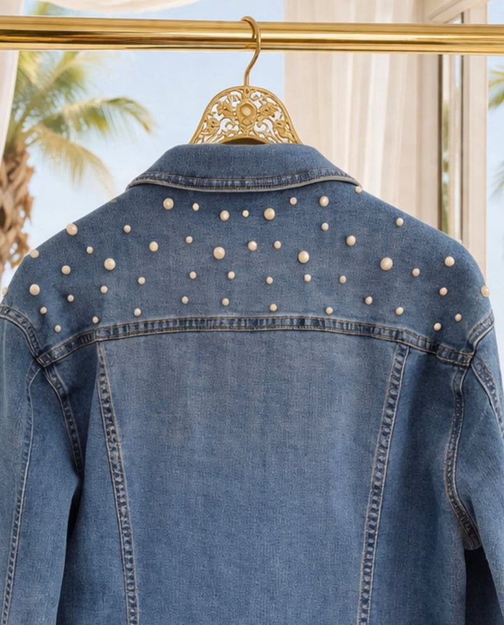 Pearl Denim Jacket with Stretch (Stonewashed) - (choose your Size)