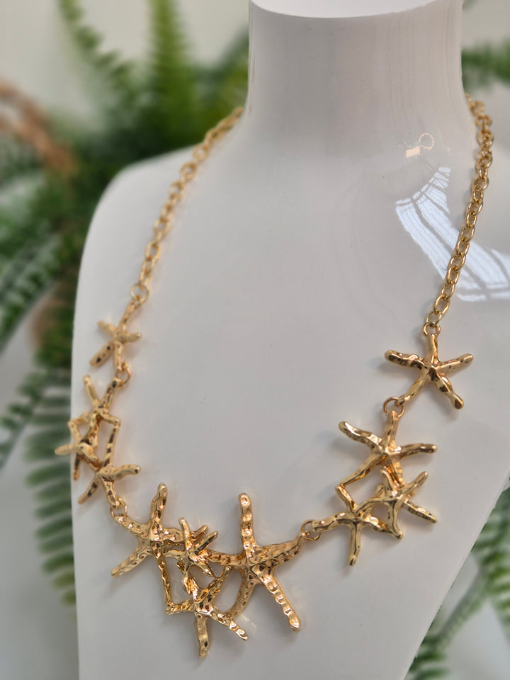 Starfish Necklace - Gold Tone