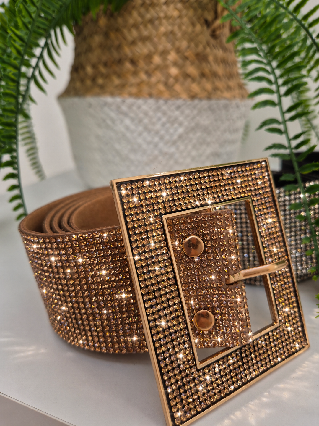 Sparkly Crystal Belt with Large Buckle (choose your Colour & Size)