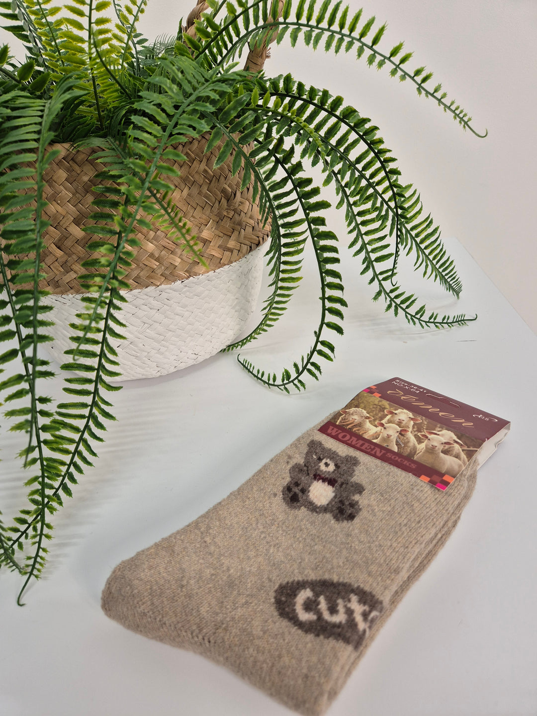 Cosy Soft Socks - Cute Teddy Bear - Mocha