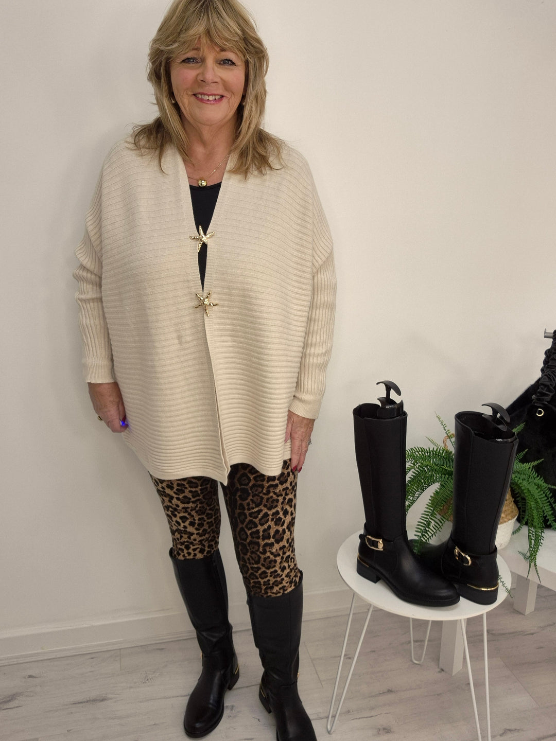 Starfish Super Soft Cardigan - Cream (Oversized, fits from Size 12/14 to Size 18)