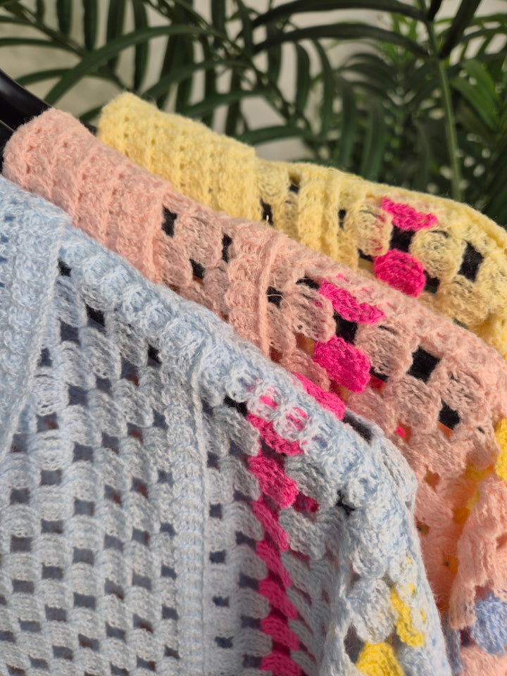 Madrid Crochet Top (One Size/Curvy - fits from Size 10 up to Size 16/18) - Pink